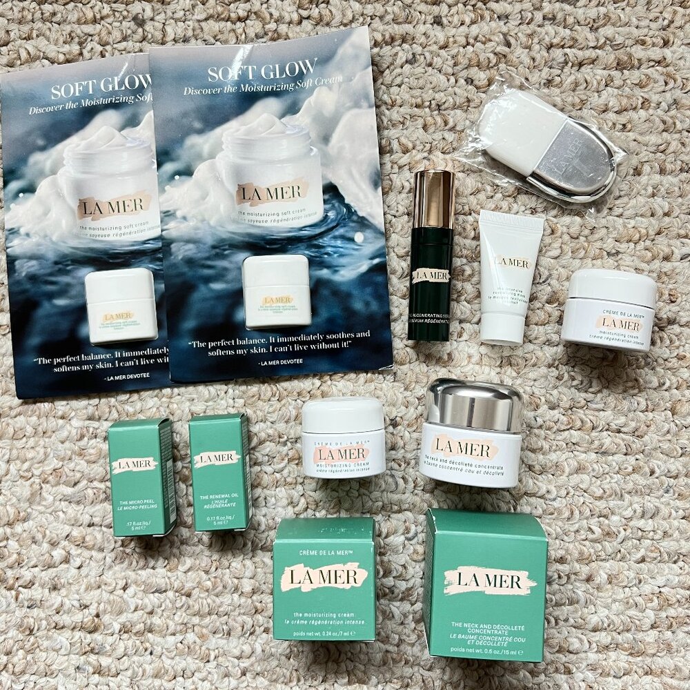 NEW LA MER 10Pcs Bundle ~ Cream, Serum, Neck Concentrate, Micro Peel, Mask